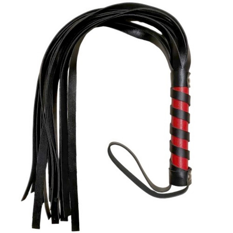 Черная плеть с черно-красной ручкой