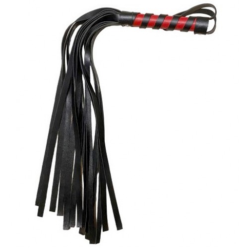 Черная плеть с черно-красной ручкой