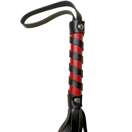 Черная плеть с черно-красной ручкой