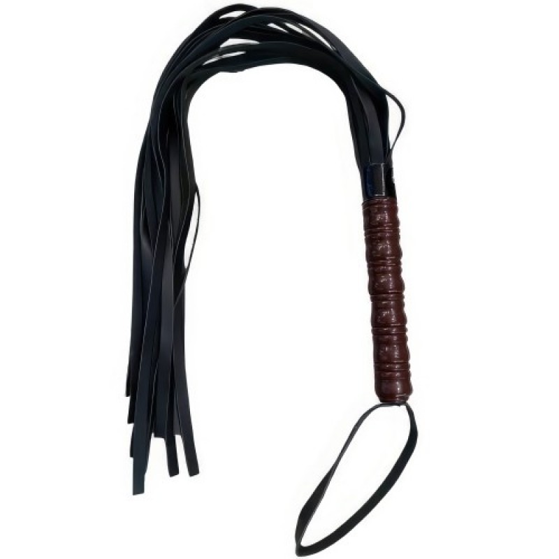 Черная плеть с коричневой ручкой