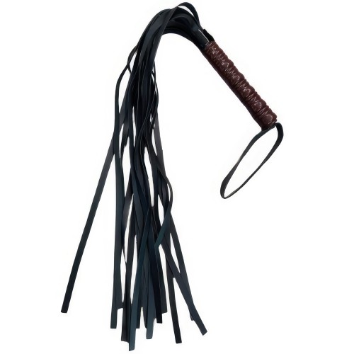 Черная плеть с коричневой ручкой