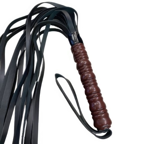 Черная плеть с коричневой ручкой