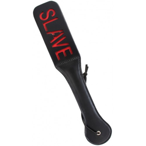 Черный пэдл с красной надписью Slave