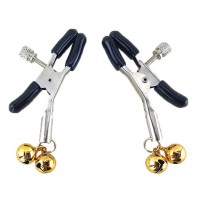 Зажимы для сосков с двойным бубенчиком желтые