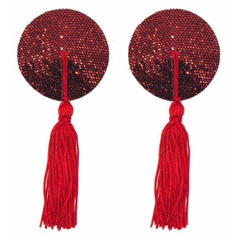 Пэстисы для груди красные с пайетками