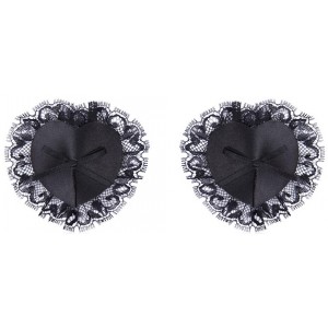 Кружевные пэстисы в форме сердца черные (иной угол)