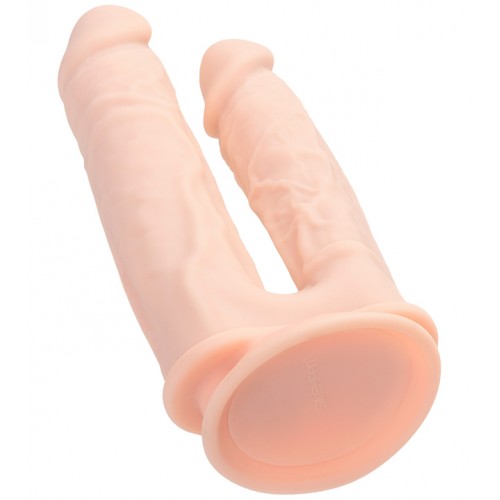 Фаллоимитатор для двойного проникновения RealStick Silicone Armie H, сайлекспан, телесный, 19 см