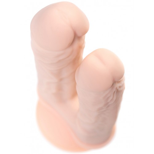 Фаллоимитатор для двойного проникновения RealStick Silicone Armie H, сайлекспан, телесный, 19 см