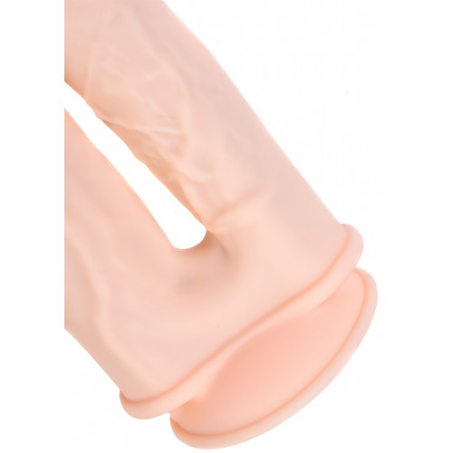 Фаллоимитатор для двойного проникновения RealStick Silicone Armie H, сайлекспан, телесный, 19 см