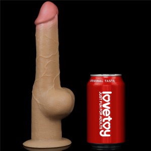 Реалистичный фаллос с высоко посаженной мошонкой Lovetoy Silicone Cock 25 см Реалистичный фаллос с высоко посаженной мошонкой Lovetoy Silicone Cock 25 см (иной угол)