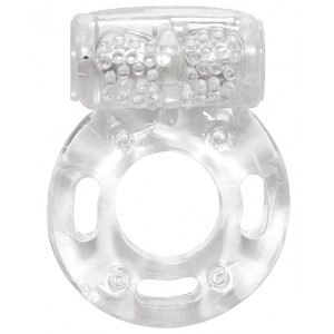 Эрекционное виброкольцо Rings Axle-Pin White (иной угол)