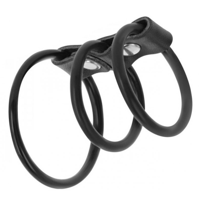 Три эрекционных кольца из силикона на ремешке