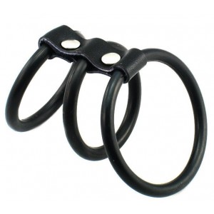 Три эрекционных кольца из силикона на ремешке (иной угол)