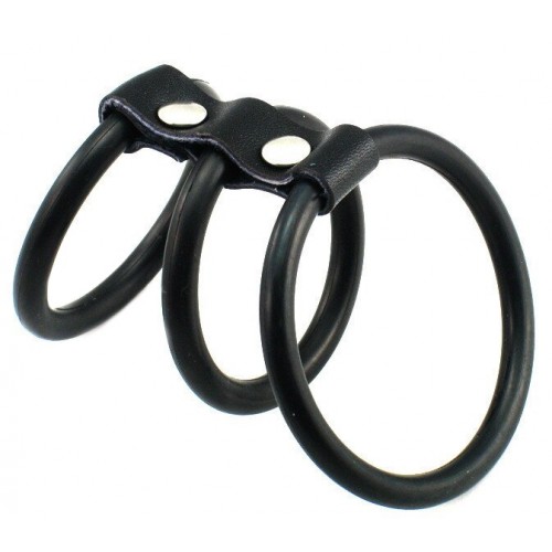 Три эрекционных кольца из силикона на ремешке