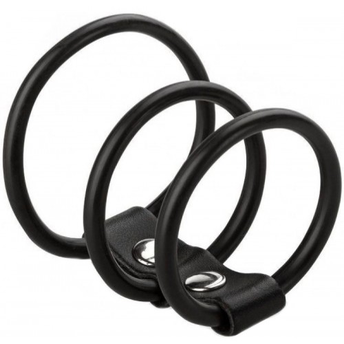 Три эрекционных кольца из силикона на ремешке
