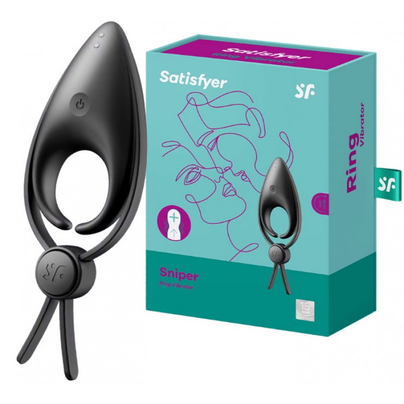 Эрекционное кольцо-лассо с вибрацией Satisfyer Sniper черное