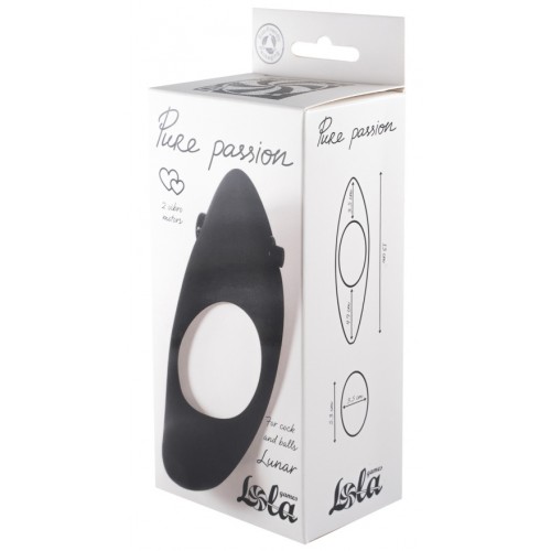 Эрекционное кольцо с двойной вибростимуляцией Pure Passion Lunar Black