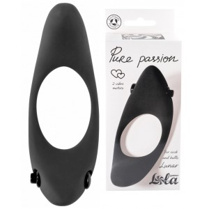 Эрекционное кольцо с двойной вибростимуляцией Pure Passion Lunar Black