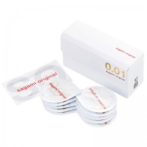 Полиуретановые презервативы Sagami Original 0,01 10 шт (иной угол)
