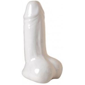 Глянцевая керамическая настольная ваза Достоинство белая 21 см