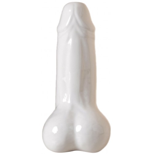 Глянцевая керамическая настольная ваза Достоинство белая 21 см