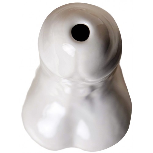 Глянцевая керамическая настольная ваза Достоинство белая 21 см