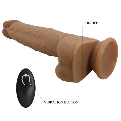 Реалистичный вибратор с функцией поступательных движений и пультом дистанционного управления Jonathan