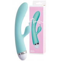 Вибратор с клиторальным стимулятором Flovetta by Toyfa Iris, силикон, мятный, 22 см