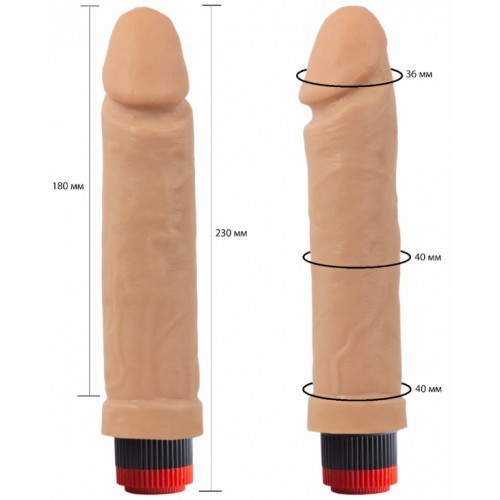 Реалистичный гелевый вибратор телесный 23 см