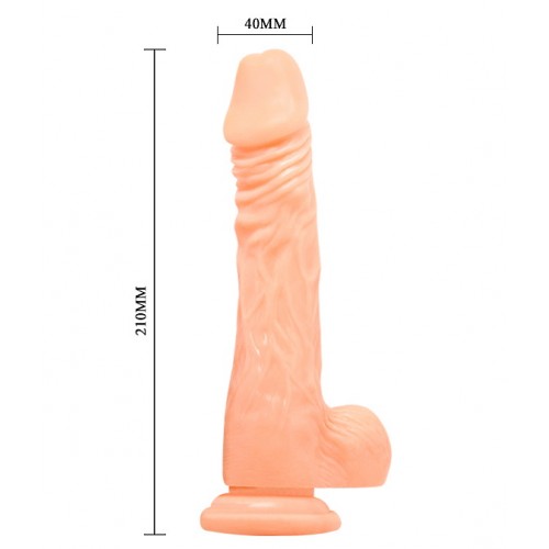 Реалистичный рельефный вибратор с мошонкой