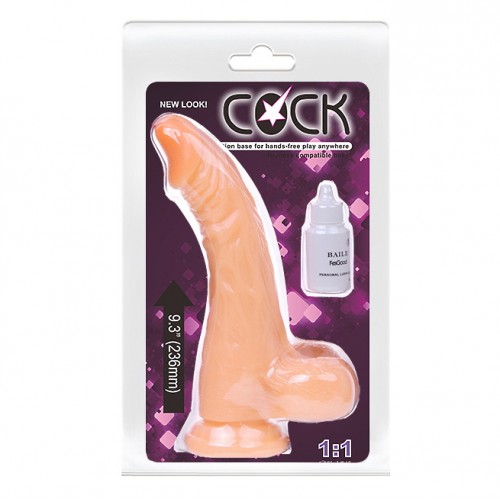 Реалистичный рельефный вибратор с мошонкой