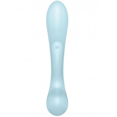 Двусторонний вибратор с клиторальным стимулятором Satisfyer Triple Oh Blue