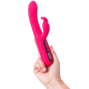 Вибратор для точки G с клиторальной стимуляцией eroTeq Rablock, силикон, розовый, 23,5 см (иной угол)