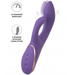 Виброкролик JOS Fingie, силикон, фиолетовый, 21,6 см (иной угол)