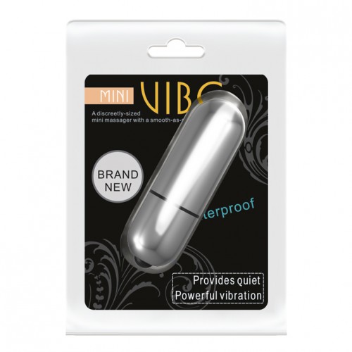 Вибропуля Mini Vibe серебристая с вибрацией