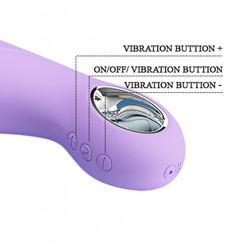 Перезаряжаемый вибратор Pretty Love Carol сиреневый с клиторальной стимуляцией