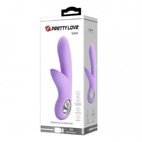 Перезаряжаемый вибратор Pretty Love Carol сиреневый с клиторальной стимуляцией