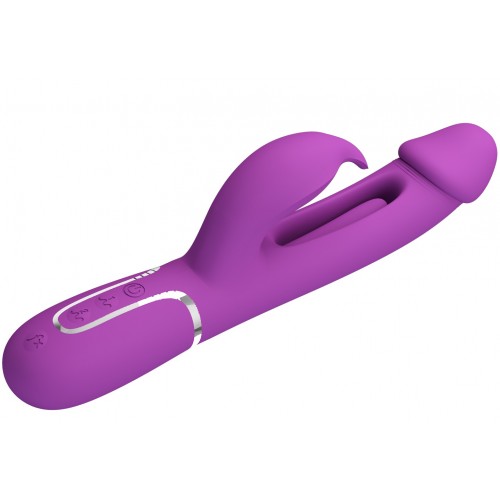 Перезаряжаемый вибратор с клиторальным стимулятором и стимулирующим язычком для зоны G Pretty Love Kampas