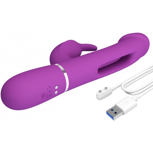 Перезаряжаемый вибратор с клиторальным стимулятором и стимулирующим язычком для зоны G Pretty Love Kampas