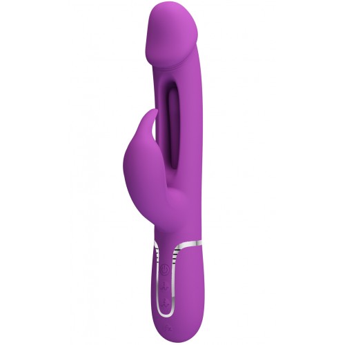 Перезаряжаемый вибратор с клиторальным стимулятором и стимулирующим язычком для зоны G Pretty Love Kampas