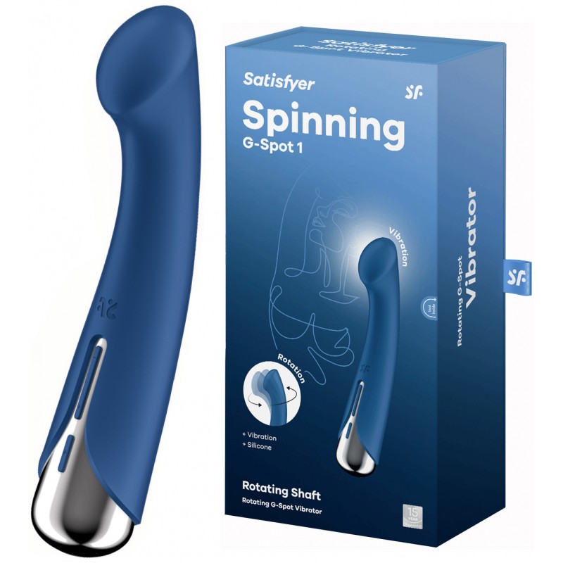 Вибратор для точки G с ротацией Satisfyer Spinning G-Spot 1, силикон, синий, 16,8 см