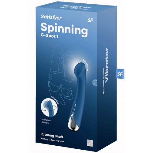 Вибратор для точки G с ротацией Satisfyer Spinning G-Spot 1, силикон, синий, 16,8 см