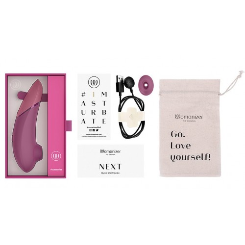 Бесконтактный вакуумно-волновой стимулятор клитора Womanizer Next темно-розовый