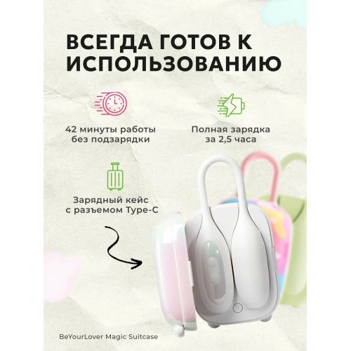 Смарт-вибройяцо 2в1 BeYourLover Magic Suitcase с вакуумным стимулятором и кейсом-чемоданчиком
