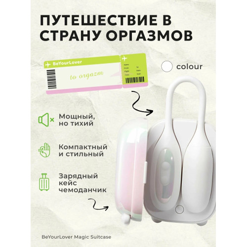 Смарт-вибройяцо 2в1 BeYourLover Magic Suitcase с вакуумным стимулятором и кейсом-чемоданчиком