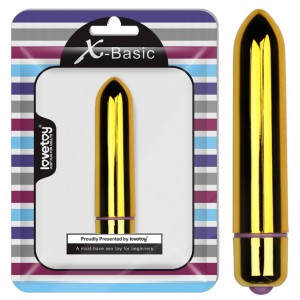 Золотистая вибропулька с 10 режимами вибрации X-Basic Lovetoy
