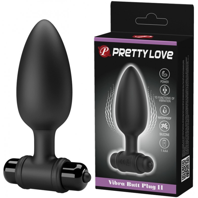 Анальная втулка с вибрацией Pretty Love Vibra Butt Plug II черная