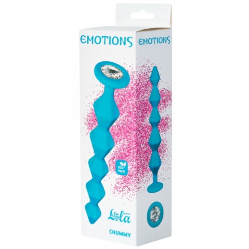 Анальная цепочка с кристаллом Emotions Chummy Turquoise