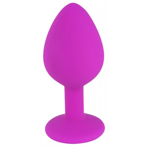 Фиолетовая силиконовая пробка с прозрачным кристаллом S