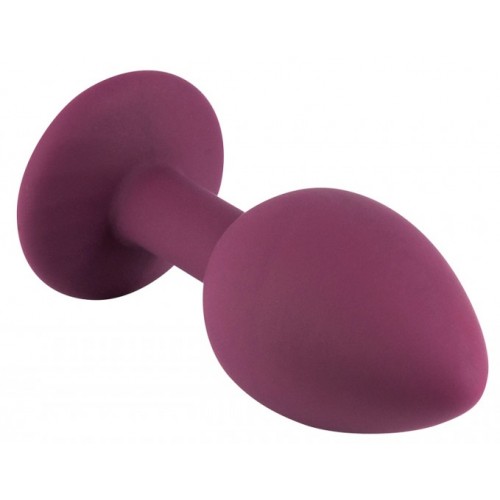 Бордовая силиконовая пробка с прозрачным кристаллом M 